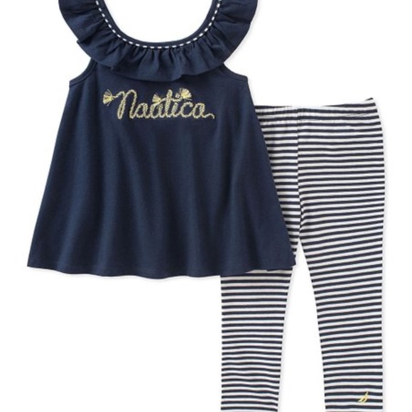 Nautica Blue Angel-Sleeve Tunic & Leggings Set - Picture 2 of 3